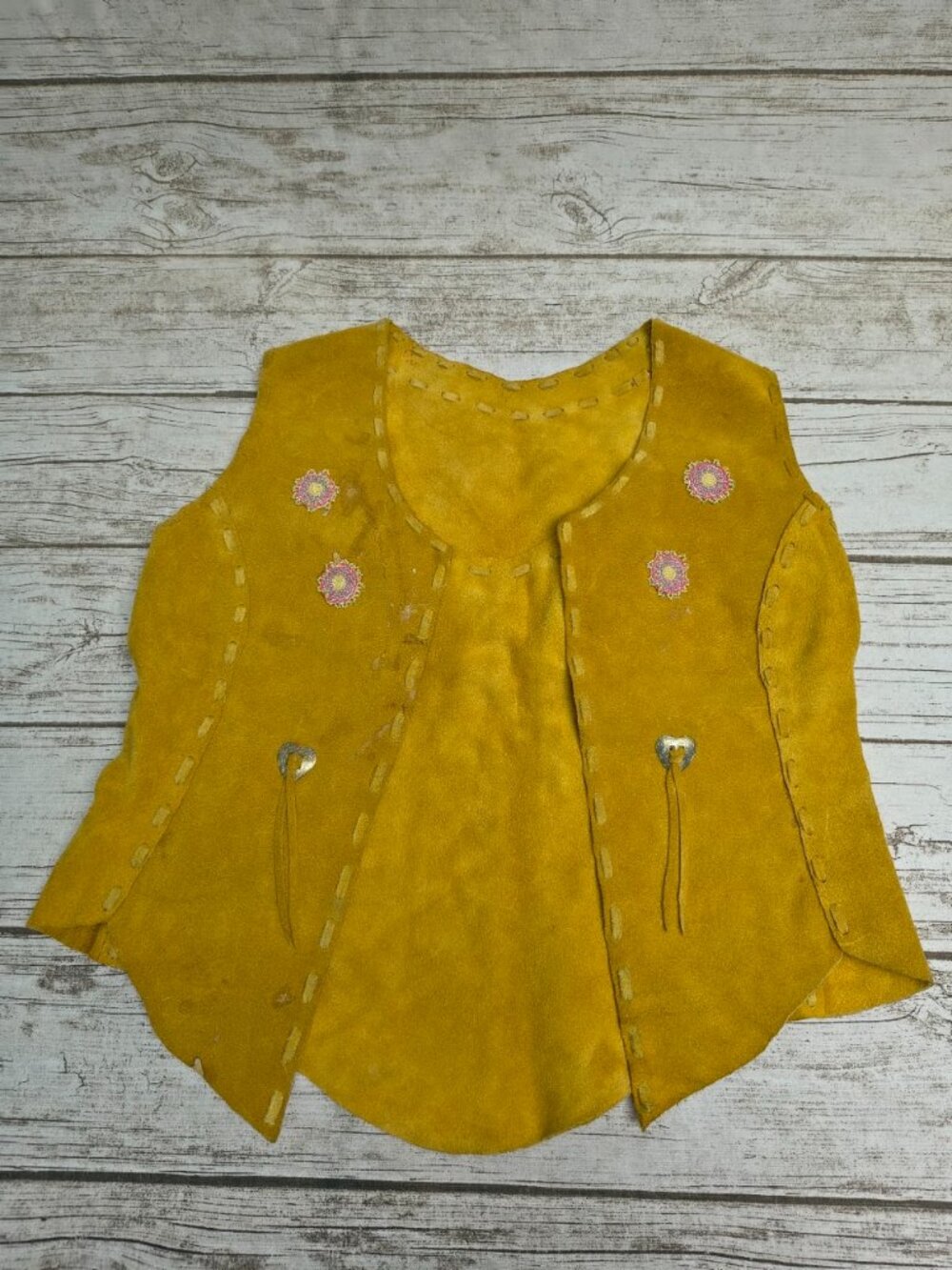 Vintage Tan Suede Western Fringe Vest